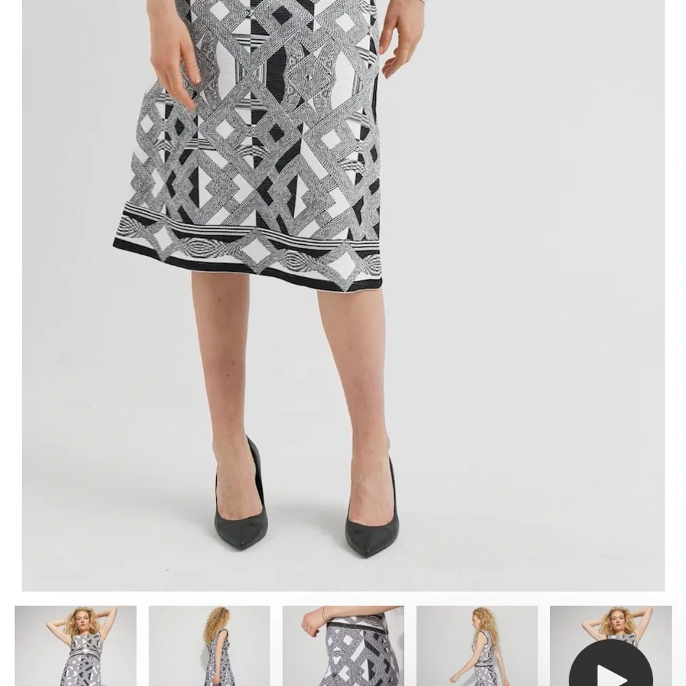 White House Black Market Monochrome A-Line Skirt - Picture 3 of 3